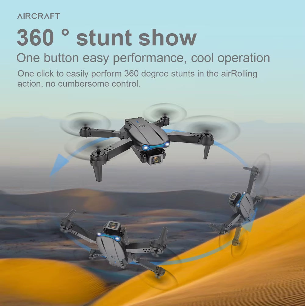 E99 PRO Drone with Flash Professional 4K Dual Camera WIFI Obstacle Avoidance RC Helicopters Aerial Photography Quadcopter Dron