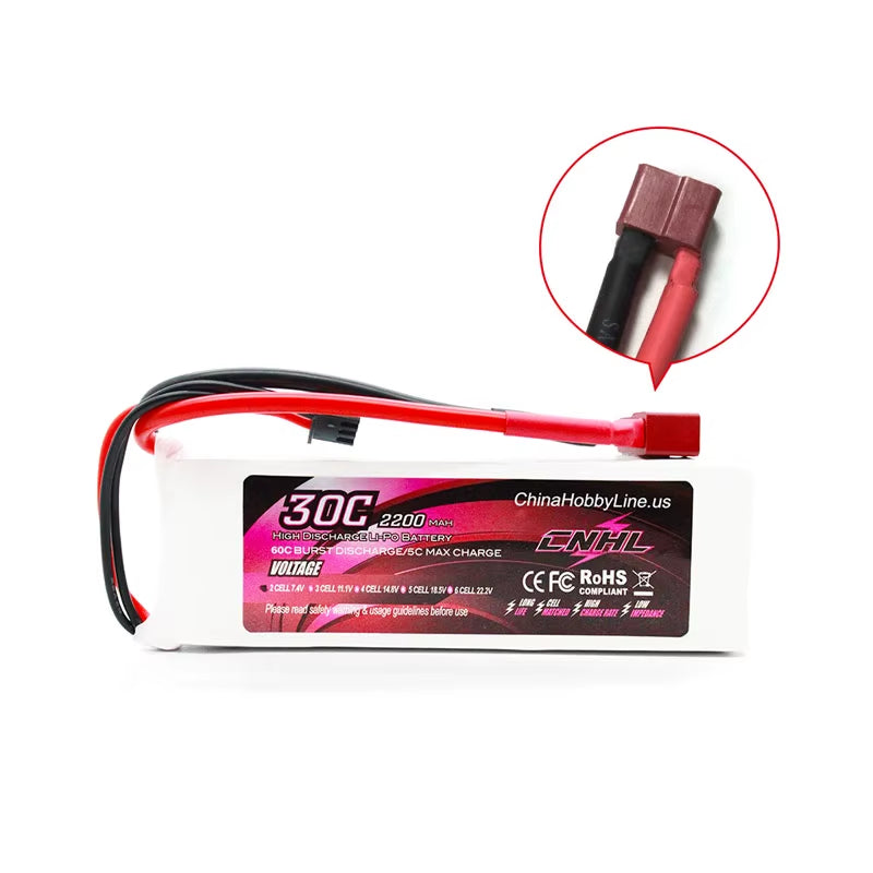 2S 7.4V Lipo Battery 2200Mah 30C with T Deans XT60 Plug for FPV Quadcopter Drone Airplane Helicopter Car Hobby