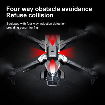 2 Batteries K10 MAX: 3 Camera Remote Control Drone with SD Three ESC Camera Optical Flow Positioning 360° Obstacle Avoidance 2.4
