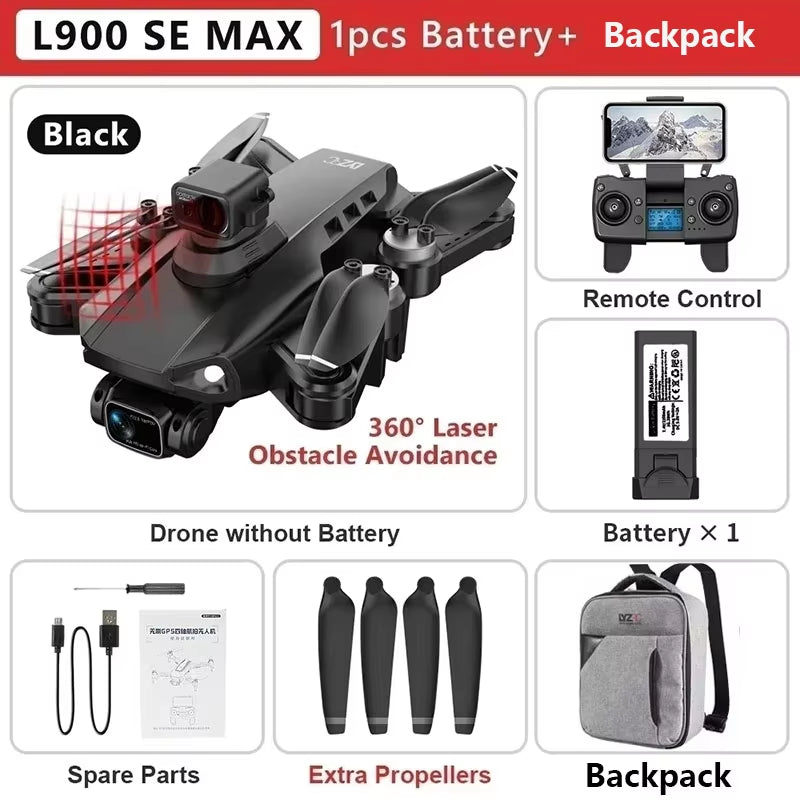 L900 Pro SE MAX GPS Drone 4K Professional Dual HD Camera 5G WIFI 360° Obstacle Avoidance Brushless Motor Rc FPV Quadcopter Dron